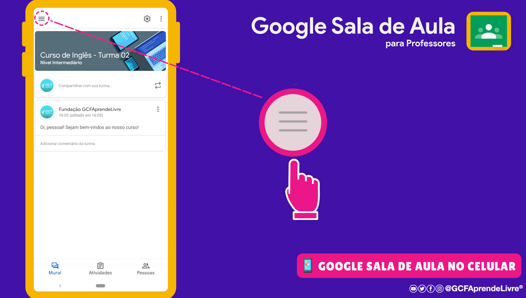 como configurar o Google Sala de Aula no celular 1